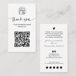 QRコーモダンド白黒の順序をスクリ感謝していプする 名刺