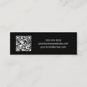 QRコーモダンド白黒熱帯性ヤシの木 スキニー名刺 (裏面)