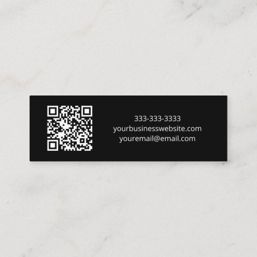 QRコーモダンド白黒熱帯性ヤシの木 スキニー名刺 (裏面)