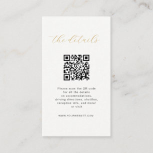 QRコーモダンド結婚を使用したミニマル詳細 プレイスカード