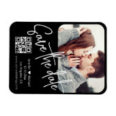 qrコーモダンド結婚シックの写真の保存日付 マグネット (横)