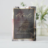 QRコーモダンド絵を描抽象芸術バラ炭金ゴールド エンクロージャーカード (スタンド正面)