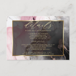 QRコーモダンド絵を描抽象芸術バラ炭金ゴールド エンクロージャーカード