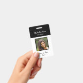 QRコーモダンド美容師白黒 バッジ (手持ち)