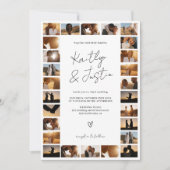 Qrコーモダンド29ミニマルフォトグリッド結婚ズ 招待状 (正面)