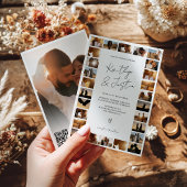 Qrコーモダンド29ミニマルフォトグリッド結婚ズ 招待状