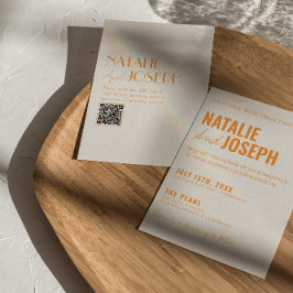 QRコーモダンドClassy Brightカラフル結婚の 招待状