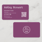 QrコーモダンドFacebook Instagramロゴベリー 名刺 (正面/裏面)