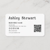 QrコーモダンドFacebook Instagramロゴホワイト 名刺 (正面)