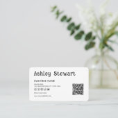 QrコーモダンドFacebook Instagramロゴホワイト 名刺 (スタンド正面)