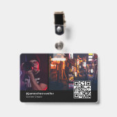 QRコーモダンドID付きプロフェッショナル名刺 バッジ (正面 （クリップ付）)