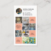 QRコーモダンドInstaフォトコラージクリーニング 名刺 (裏面)