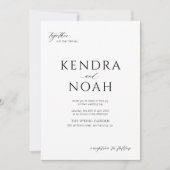 QRコーモダンドPHOTO白黒結婚の 招待状 (正面)