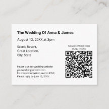 QRコーモダンドRSVPのエンク結婚ロージャカード