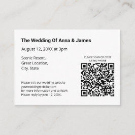 QRコーモダンドRSVPのエンク結婚ロージャカード エンクロージャーカード