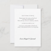 QRコーモダンドRSVPオンライン結婚式招待状 (裏面)