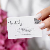 QRコーモダンドRSVPモダン詳細のスクリ結婚プト エンクロージャーカード