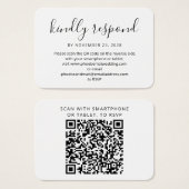 QRコーモダンドRSVP応答とWebサイト (正面&裏面)