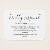 QRコーモダンドRSVP応答とWebサイト (正面)