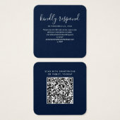 QRコーモダンドRSVP結婚のWebサイトカード (正面&裏面)