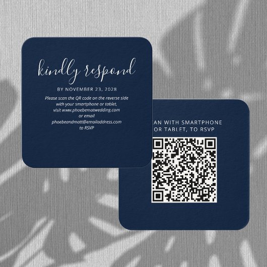 QRコーモダンドRSVP結婚のWebサイトカード