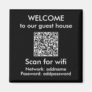 QRコーモダンドWifiサインAirbnbレンタルホーム マグネット