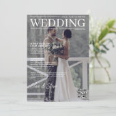 QRコーユニークドマガジンのカバー結婚写真 サンキューカード (スタンド正面)