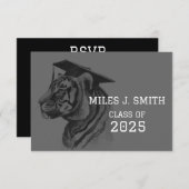 QRコーユニークド付き卒業RSVPエンクロージャカード エンクロージャーカード (正面/裏面)