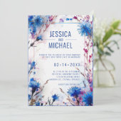💍 QRコーンフラワーとラベンダーブリス結婚ズ 招待状 (スタンド正面)