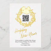 QRコー企業のドビジネス新年 箔シーズンカード (正面)