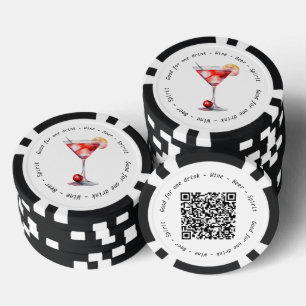 QRコー企業のド白黒コスモドリンク伝票 ポーカーチップ