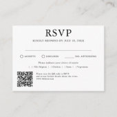QRコー伝統的ドウェディングRSVPエンクロージャカー エンクロージャーカード (正面)