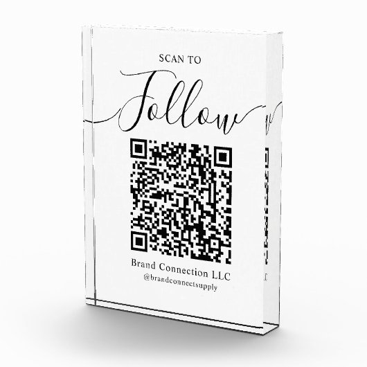 QRコー後を追ドの会社名にスキャン フォトブロック (右)