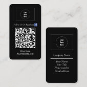 QRコー後を追ド黒に対するSNS上の私たち 名刺 (正面/裏面)