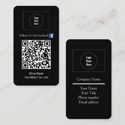 QRコー後を追ド黒に対するSNS上の私たち 名刺 (正面/裏面)