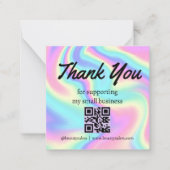 qrコー感謝していドのビジネス向けホログラフィックカラフル ノートカード (正面)