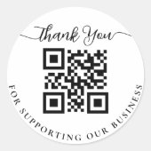 QRコー感謝していドをサポート ラウンドシール (正面)