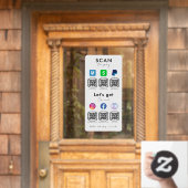 QRコー数々のドは白を支払うために米国スキャンと接続 ウィンドウサイン (ホームデコレーション)