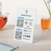 QRコー数々のド支払 |ペアレスタへの白いスキャン 台座サイン (インサイチュ)