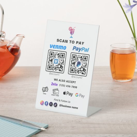 QRコー数々のド支払 |ペアレスタへの白いスキャン 台座サイン (インサイチュ)