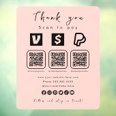 QRコー数々のドPaypal Venmoキャッシュアプリピモダンンク ウィンドウサイン (シート3)