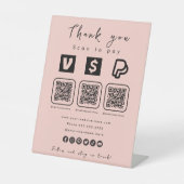 QRコー数々のドPaypal Venmoキャッシュアプリピモダンンク 台座サイン (正面)