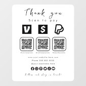 QRコー数々のドPaypal Venmoキャッシュアプリホワモダンイト ウィンドウサイン (シート)