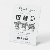 QRコー数々のドPaypal Venmoキャッシュアプリホワモダンイト 台座サイン (正面)