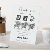 QRコー数々のドPaypal Venmoキャッシュアプリホワモダンイト 台座サイン (インサイチュ)