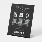 QRコー数々のドPaypal Venmo Cash App Black 台座サイン (正面)