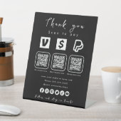 QRコー数々のドPaypal Venmo Cash App Black 台座サイン (インサイチュ)