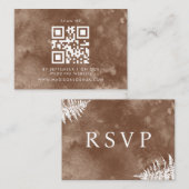 Qrコー素朴ドウォーターカラーワイルドファーンRSVP エンクロージャーカード (正面/裏面)