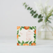 QRコー素朴ドシトラスオレンジ秋の結婚式詳細 エンクロージャーカード (スタンド正面)