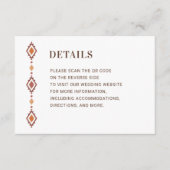 QRコー素朴ド付きウェスタン結婚ズの詳細カード エンクロージャーカード (正面)